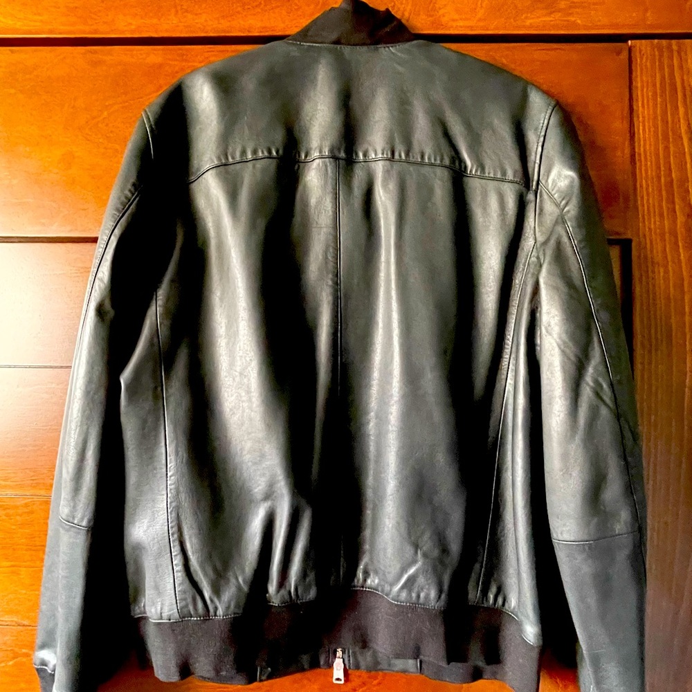 All Saints Leather bomber Jacket, size Large